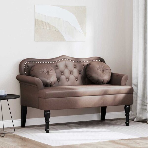 VidaXL Chesterfield Pad párnával Barna 120,5 x 65 x 75 cm Műbőr