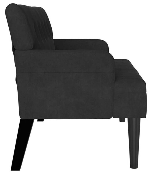 VidaXL Chesterfield Pad Fekete 112 x 65,5 x 75 cm Bársony