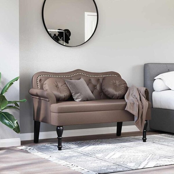 VidaXL Chesterfield Pad párnával Barna 120,5 x 65 x 75 cm Műbőr
