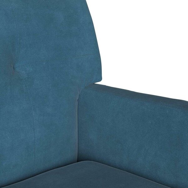 VidaXL Chesterfield Pad Kék 112 x 65,5 x 75 cm Bársony