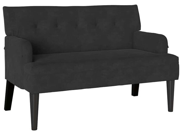 VidaXL Chesterfield Pad Fekete 112 x 65,5 x 75 cm Bársony