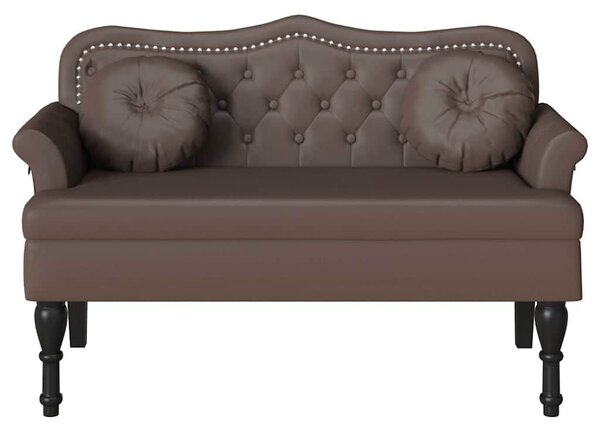 VidaXL Chesterfield Pad párnával Barna 120,5 x 65 x 75 cm Műbőr