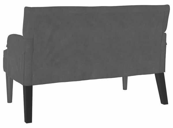 VidaXL Chesterfield Pad Fekete 112 x 65,5 x 75 cm Bársony