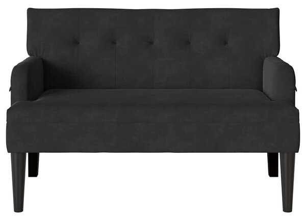 VidaXL Chesterfield Pad Fekete 112 x 65,5 x 75 cm Bársony