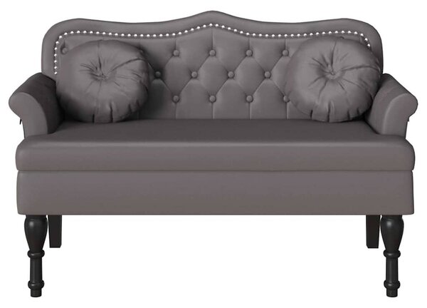 VidaXL Chesterfield Pad párnával Szürke 120,5 x 65 x 75 cm Műbőr