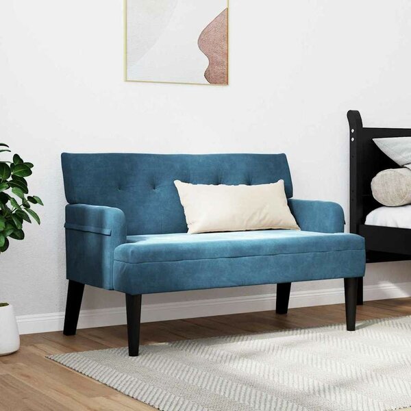 VidaXL Chesterfield Pad Kék 112 x 65,5 x 75 cm Bársony