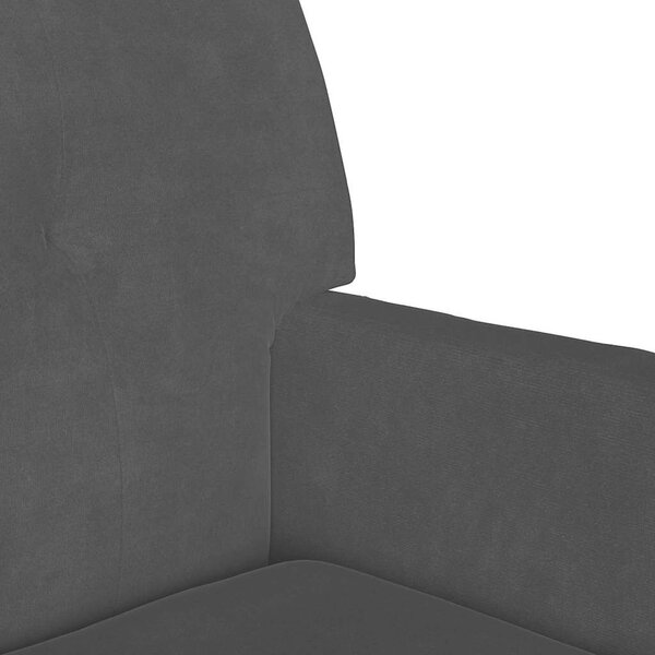 VidaXL Chesterfield Pad Fekete 112 x 65,5 x 75 cm Bársony