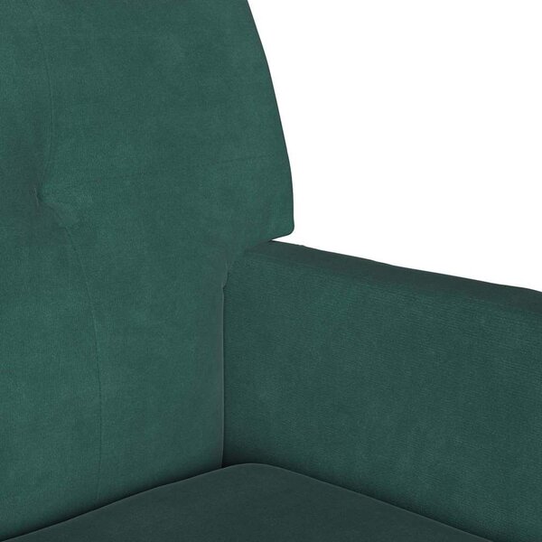VidaXL Chesterfield Pad Sötétzöld 112 x 65,5 x 75 cm Bársony