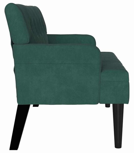 VidaXL Chesterfield Pad Sötétzöld 112 x 65,5 x 75 cm Bársony