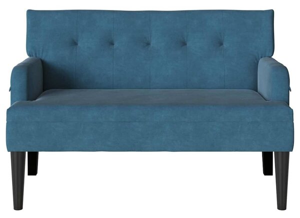 VidaXL Chesterfield Pad Kék 112 x 65,5 x 75 cm Bársony