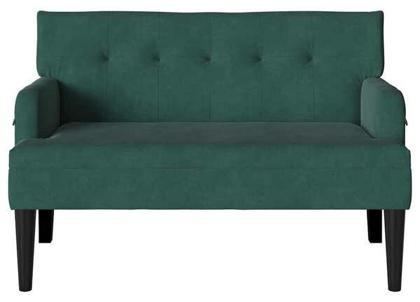 VidaXL Chesterfield Pad Sötétzöld 112 x 65,5 x 75 cm Bársony