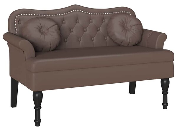 VidaXL Chesterfield Pad párnával Barna 120,5 x 65 x 75 cm Műbőr