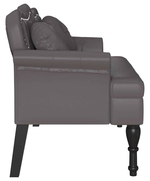 VidaXL Chesterfield Pad párnával Szürke 120,5 x 65 x 75 cm Műbőr
