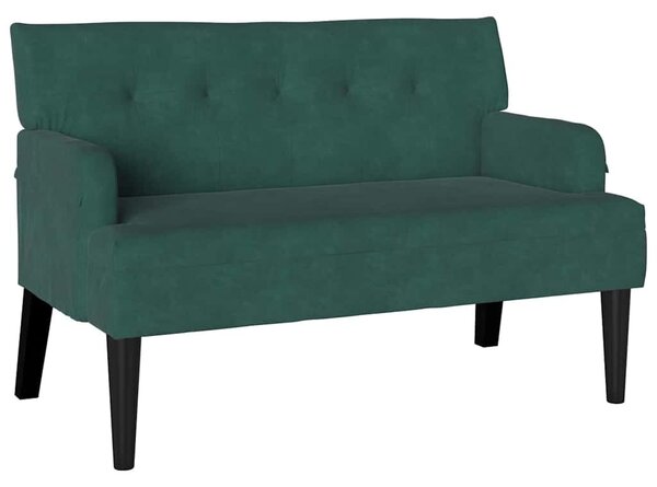 VidaXL Chesterfield Pad Sötétzöld 112 x 65,5 x 75 cm Bársony