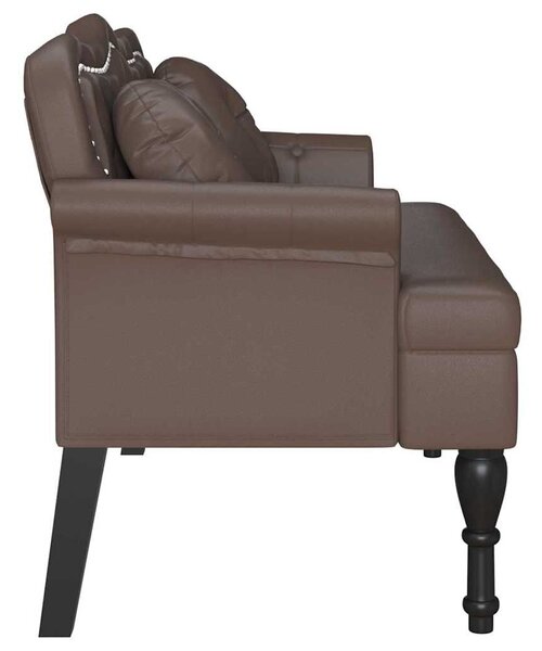 VidaXL Chesterfield Pad párnával Barna 120,5 x 65 x 75 cm Műbőr