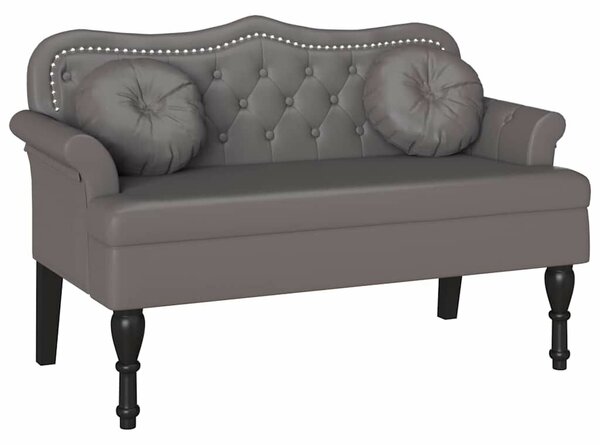 VidaXL Chesterfield Pad párnával Szürke 120,5 x 65 x 75 cm Műbőr
