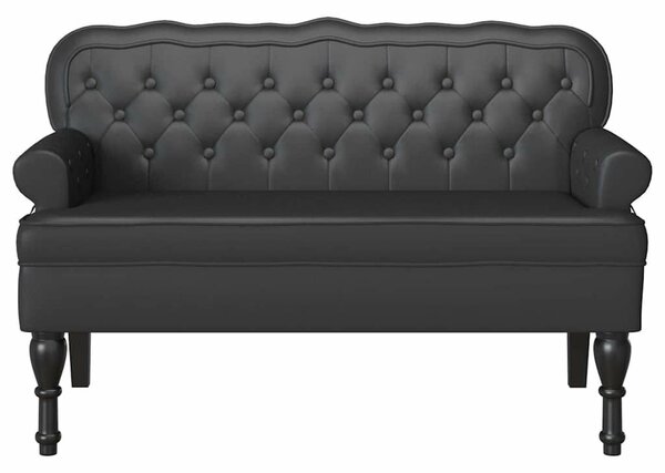 VidaXL Chesterfield Pad Fekete 119.5 x 64.5 x 75 cm Műbőr