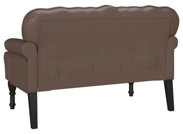 VidaXL Chesterfield Pad Barna 119.5 x 64.5 x 75 cm Műbőr