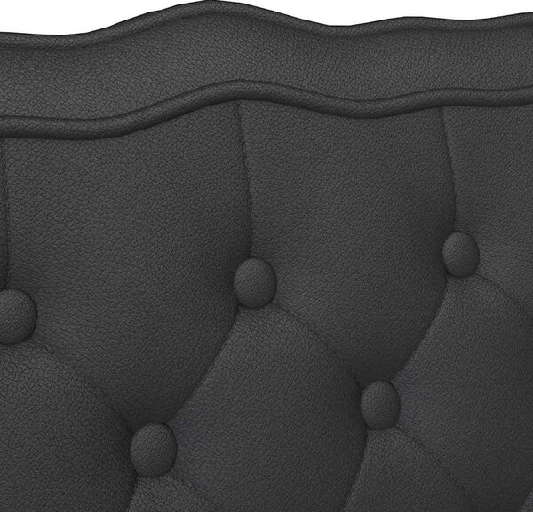 VidaXL Chesterfield Pad Fekete 119.5 x 64.5 x 75 cm Műbőr
