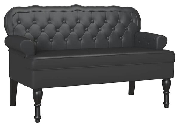 VidaXL Chesterfield Pad Fekete 119.5 x 64.5 x 75 cm Műbőr