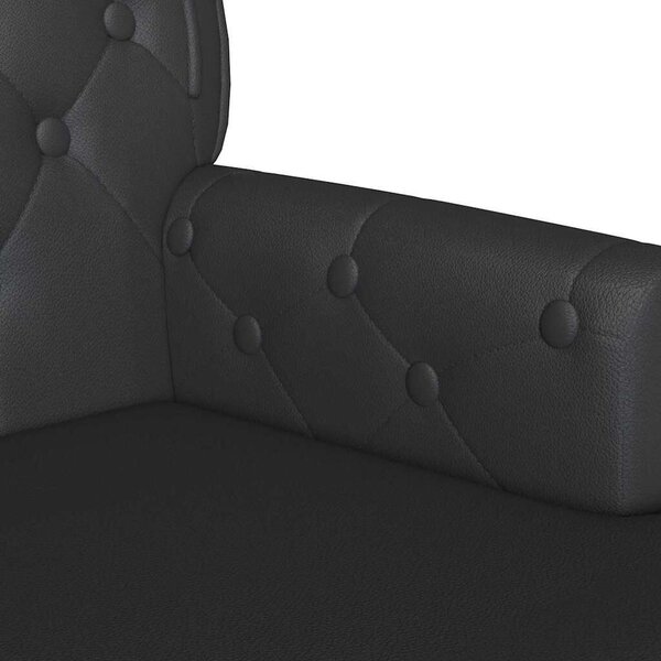 VidaXL Chesterfield Pad Fekete 119.5 x 64.5 x 75 cm Műbőr