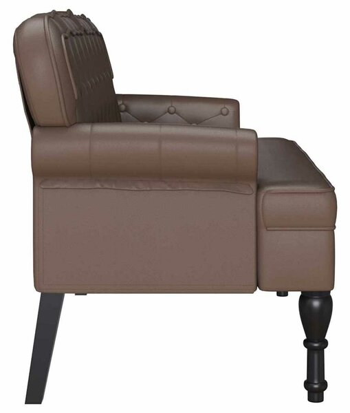 VidaXL Chesterfield Pad Barna 119.5 x 64.5 x 75 cm Műbőr