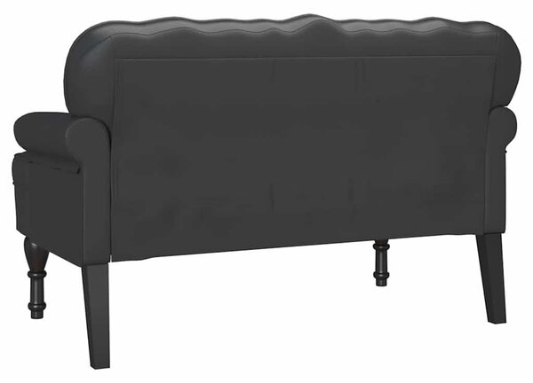 VidaXL Chesterfield Pad Fekete 119.5 x 64.5 x 75 cm Műbőr