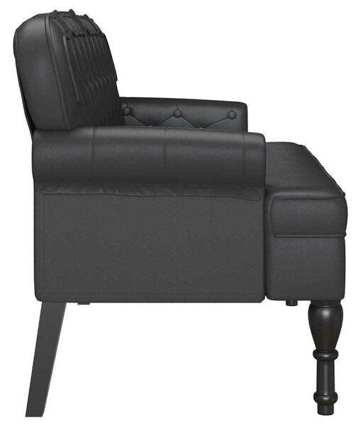 VidaXL Chesterfield Pad Fekete 119.5 x 64.5 x 75 cm Műbőr