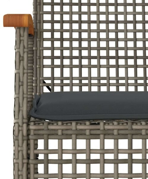 Polyrattan Kerti Étkezőgarnitúra - 5 részes - Szürke