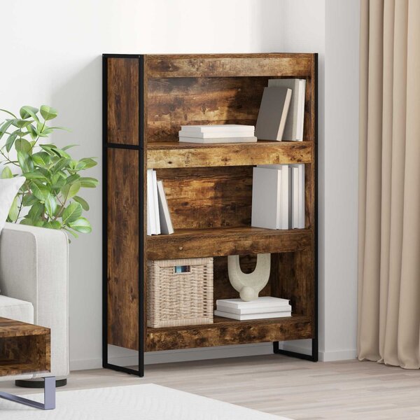 VidaXL Könyvespolc Füstös tölgy 80 x 30 x 121 cm Faanyag