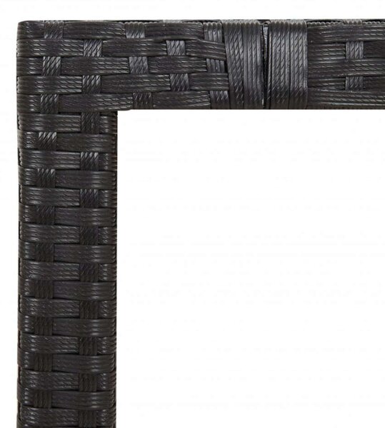 VidaXL Kerti Étkezőgarnitúra - 3 részes - Fekete Polyrattan