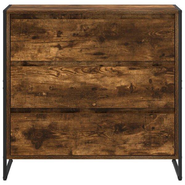 VidaXL Széf fiókkal Füstös tölgy 79 x 36 x 75.5 cm Faanyag
