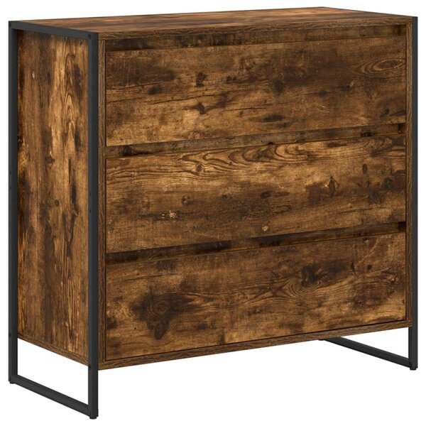 VidaXL Széf fiókkal Füstös tölgy 79 x 36 x 75.5 cm Faanyag