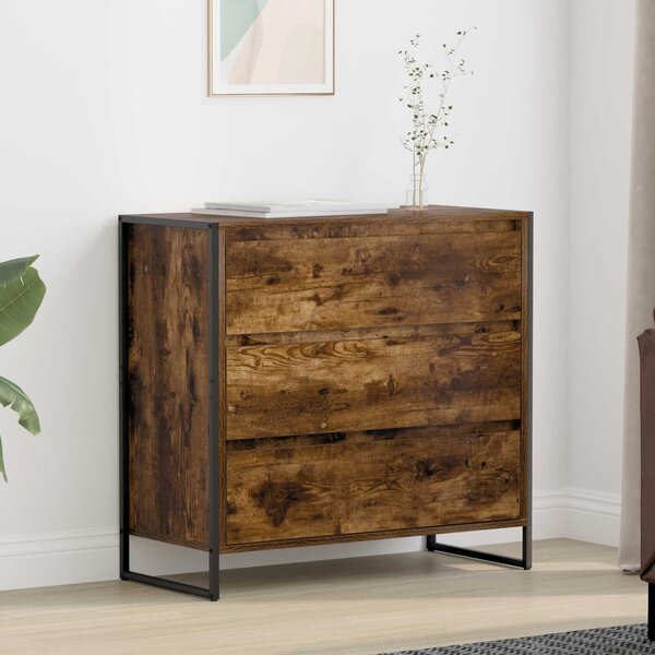 VidaXL Széf fiókkal Füstös tölgy 79 x 36 x 75.5 cm Faanyag