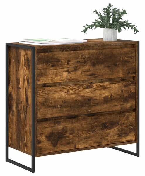 VidaXL Széf fiókkal Füstös tölgy 79 x 36 x 75.5 cm Faanyag