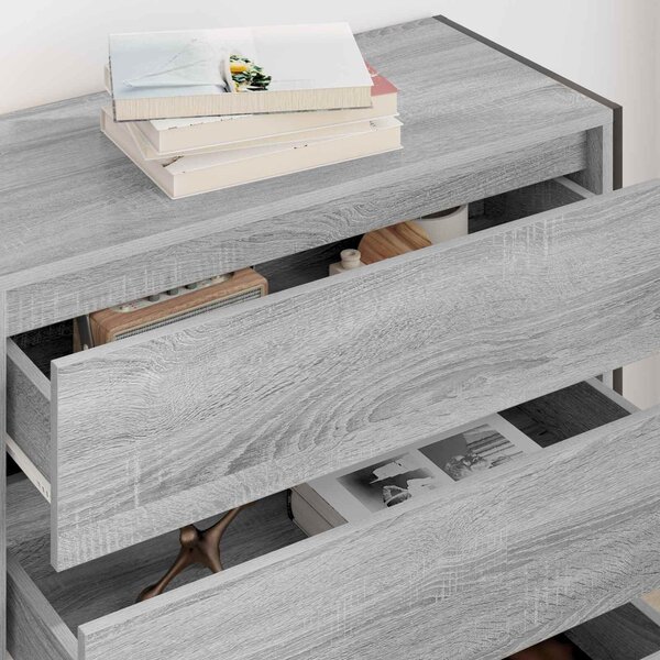 VidaXL Széf fiókkal Szürke Sonoma 79 x 36 x 75.5 cm Faanyag