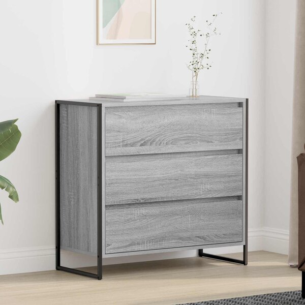 VidaXL Széf fiókkal Szürke Sonoma 79 x 36 x 75.5 cm Faanyag