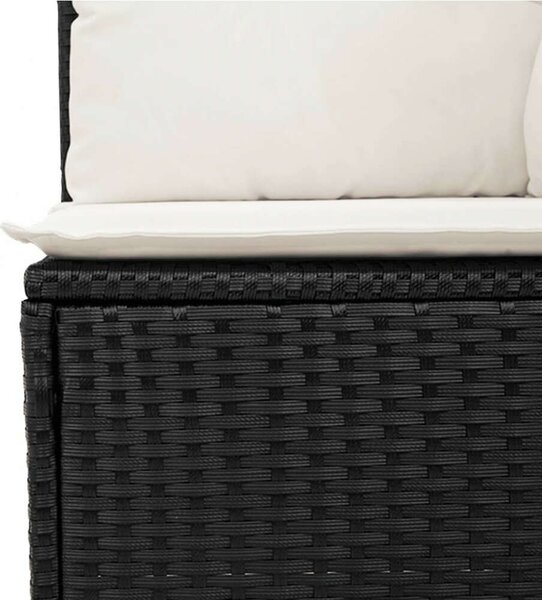 VidaXL Polyrattan Kerti Ülőgarnitúra - 6 részes - Fekete