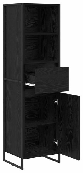 VidaXL Könyvespolc fiókkal Fekete tölgy 43 x 36 x 150,5 cm Faanyag