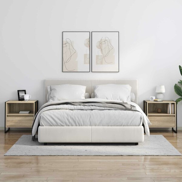 VidaXL Éjjeli asztal fiókkal 2 pcs Sonoma 50 x 39,5 x 50 cm Faanyag