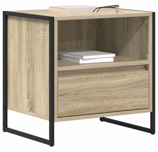 VidaXL Éjjeli asztal fiókkal 2 pcs Sonoma 50 x 39,5 x 50 cm Faanyag