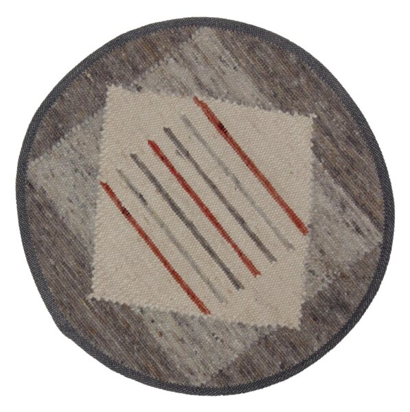 Vastag gyapjú kör szőnyeg Rustic 73x79 kézi és gépi szövésű gyapjú szőnyeg