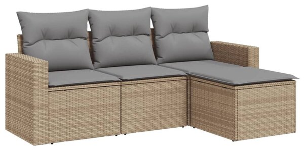 VidaXL Polyrattan Kerti Ülőgarnitúra - 4 részes - Bézs