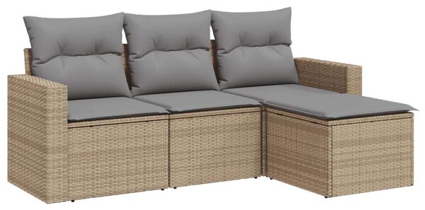 VidaXL Polyrattan Kerti Ülőgarnitúra - 4 részes - Bézs