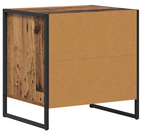 VidaXL Éjjeli asztal fiókkal 2 pcs Öreg fa 50 x 39,5 x 50 cm Faanyag