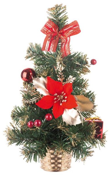 MagicHome karácsonyfa, díszített, piros, 30 cm