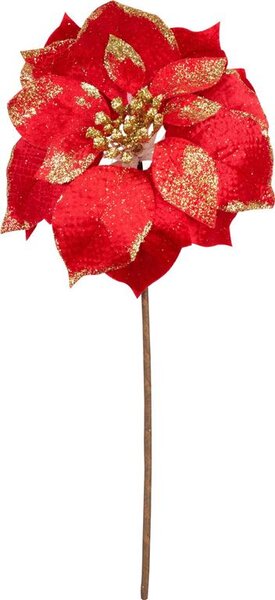 VirágvarázsHome Karácsony, Mikulásvirág, piros, szár, virág mérete: 35 cm