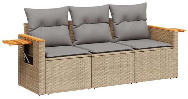VidaXL 3 részes Polyrattan Kerti Ülőgarnitúra - Bézs
