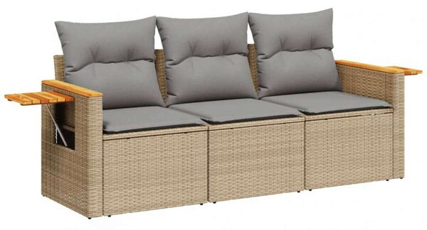 VidaXL 3 részes Polyrattan Kerti Ülőgarnitúra - Bézs