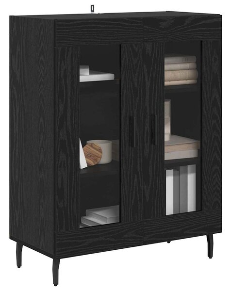 VidaXL Széf Fekete tölgy 69,5 x 34 x 90 cm Szerelt Fa